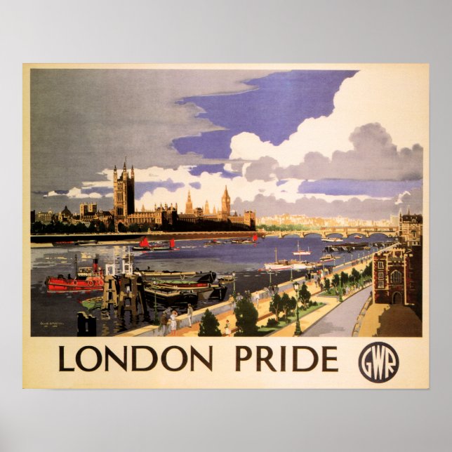 LONDON PRIDE GWR Great Western Railways Old Rail Poster (Front)