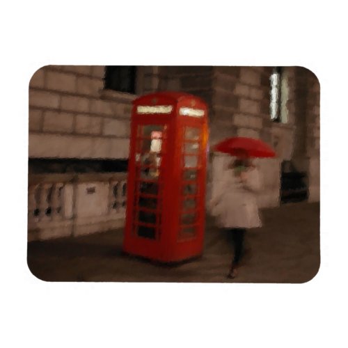 London _ Rainy Day Phone Box _ Umbrella Magnet