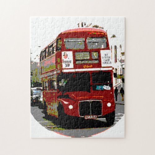 London Red Bus Art Travel Jigsaw Puzzle