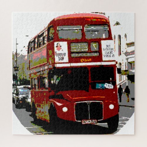London Red Bus Art Travel Jigsaw Puzzle