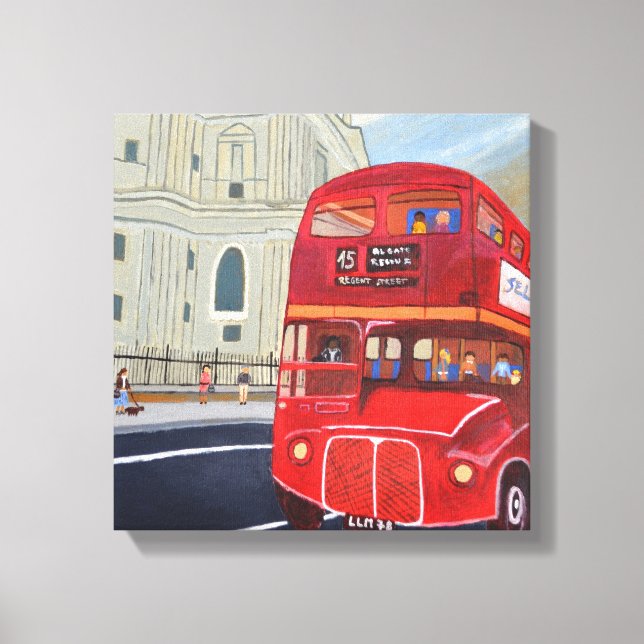 London Red Bus Canvas Print (Front)