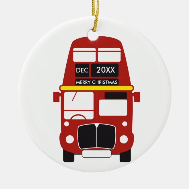 London Red Bus Christmas Ornament (Front)