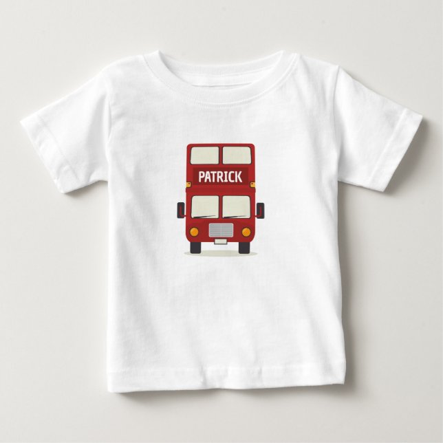 London Red Bus Personalized Baby T-Shirt (Front)