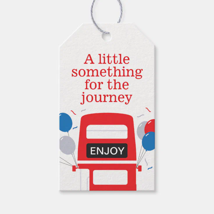 London Red Bus Personalized Party Gift Tags