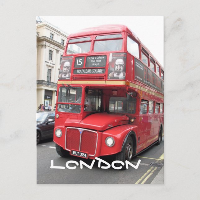 London Red Bus postcard (Front)
