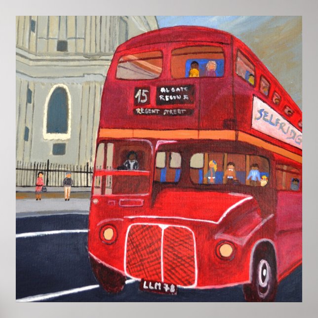 London Red Bus Poster (Front)
