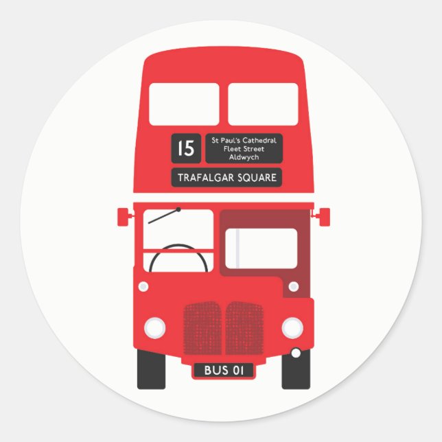 London Red Bus Stickers (Front)