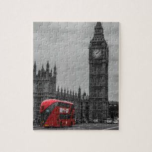 London Red Bus & the Big Ben Art Travel Jigsaw Puzzle