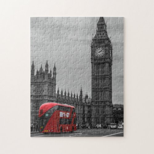 London Red Bus  the Big Ben Art Travel Jigsaw Puzzle