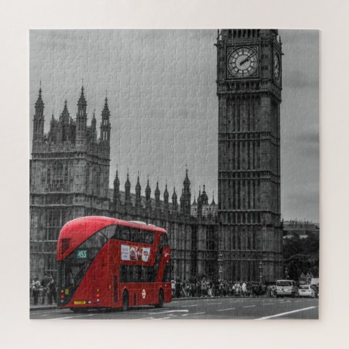 London Red Bus  the Big Ben Art Travel Jigsaw Puzzle