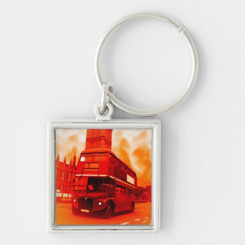 London Red Bus  the Big Ben Keychain