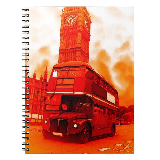 London Red Bus & the Big Ben Notebook (Front)