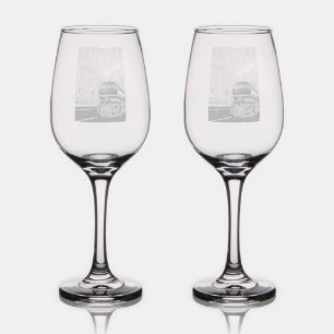 London Red Bus wine glasses 