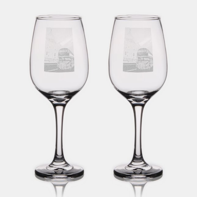 London Red Bus wine glasses  (Glassware)