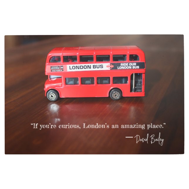 London Red Double-Decker Bus Metal Print (Front)