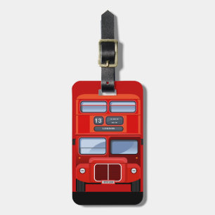 London Red Double Decker Bus Traveler Luggage Tag