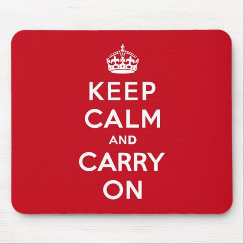 London Red Keep Calm and Carry On Mouse Pad