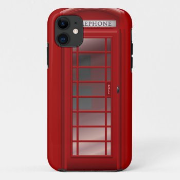 London Red Phone Booth Box Iphone 11 Case by zlatkocro at Zazzle