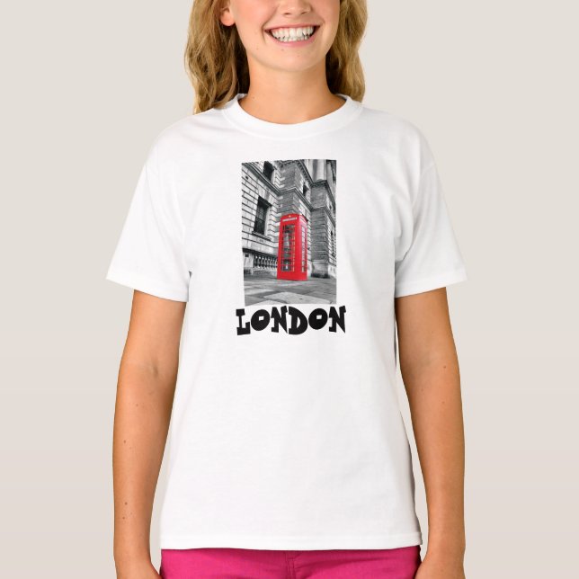 London Red Phone Booth Kids T-Shirt (Front)
