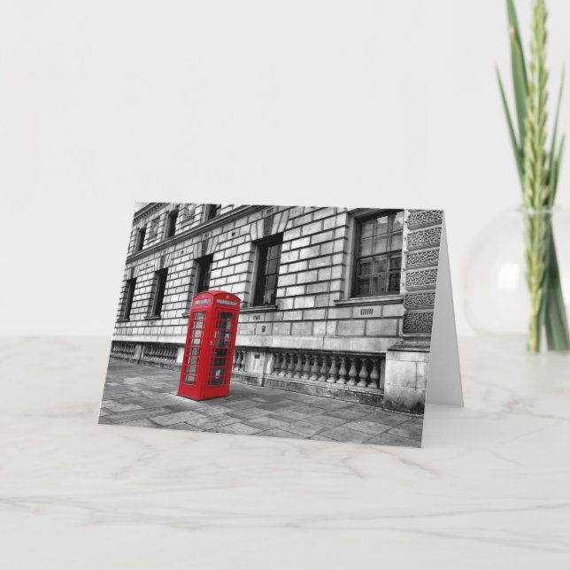 London Red Phone Box Greeting Card (Front)