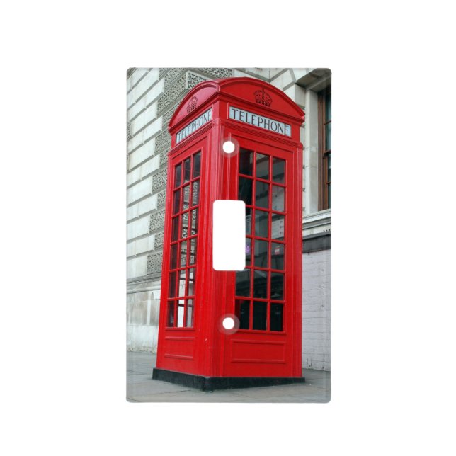 London Red Phone Box  -  Light Switch Cover (Front)