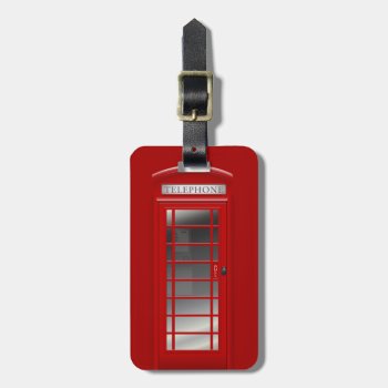 London Red Phone Call Box Luggage Tag by zlatkocro at Zazzle