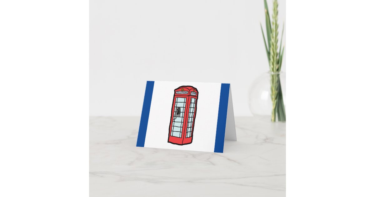 London Red Telephone Booth Iconic British Travel Card | Zazzle