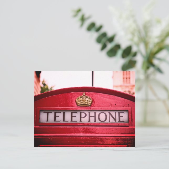 London Red Telephone Booth Postcard (Standing Front)