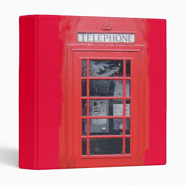London Red Telephone Box 3 Ring Binder (Front/Spine)