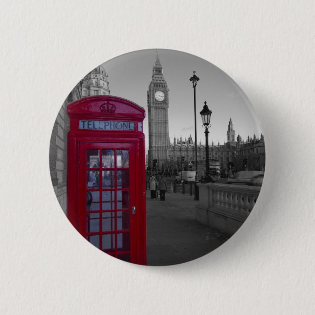 London Red Telephone box Button (Front)