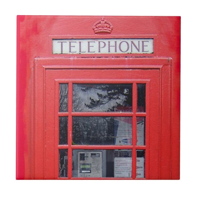 London Red Telephone Box Ceramic Tile (Front)
