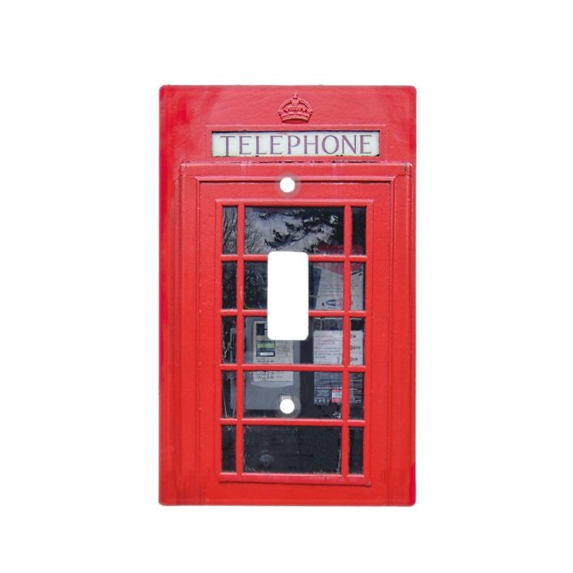 London Red Telephone Box Light Switch Cover (Front)
