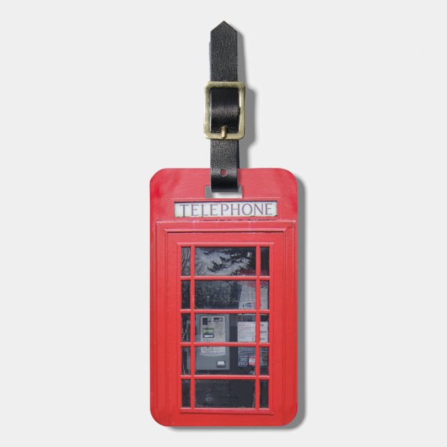 London Red Telephone Box Luggage Tag (Front Vertical)