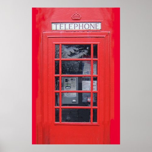 London Red Telephone Box Poster