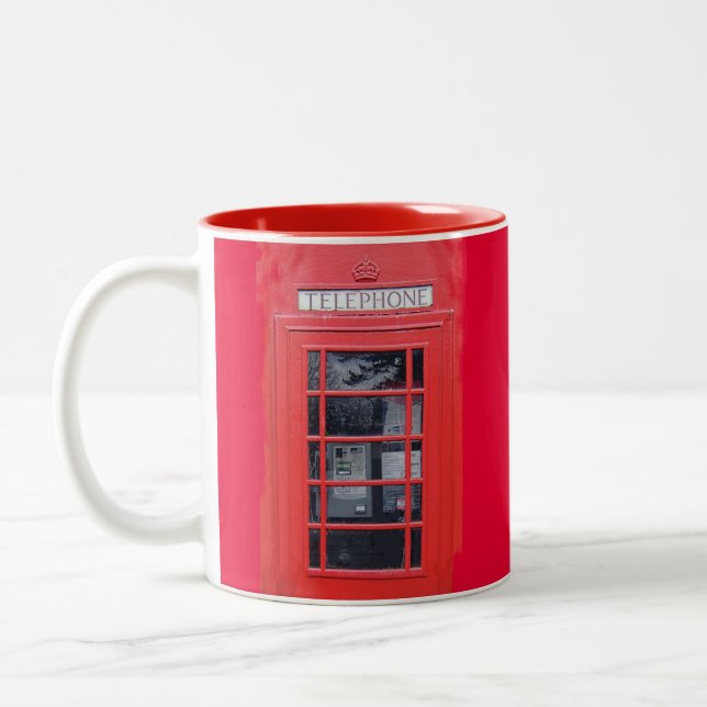 London Red Telephone Box Two-Tone Coffee Mug (Left)