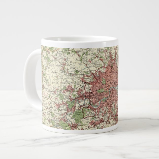 London Region Map Giant Coffee Mug (Front Left)