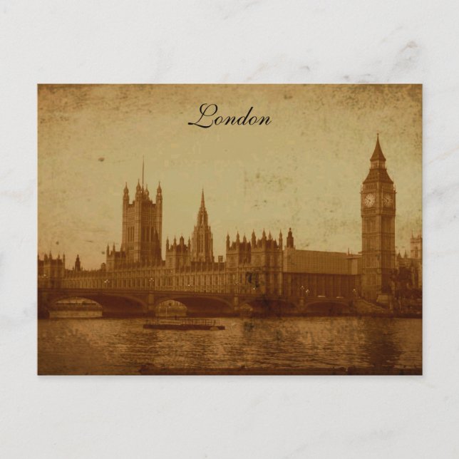 London River Thames and Parliament Postcard (Front)
