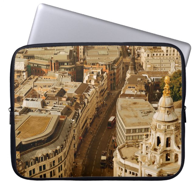 London rooftop view panorama with urban architectu laptop sleeve (Front)