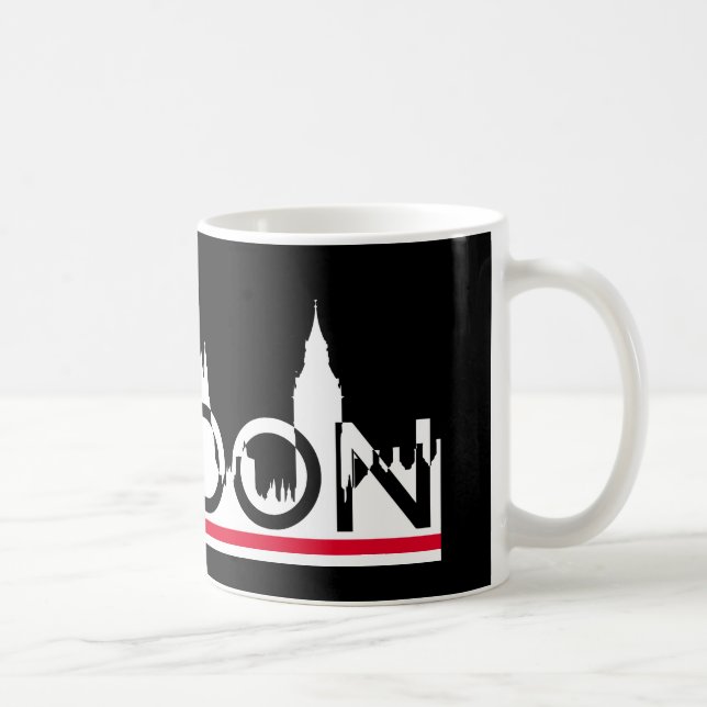 London silhouette and English flag Coffee Mug (Right)