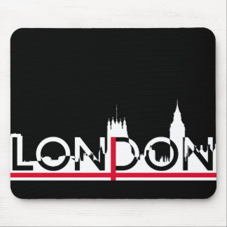 London silhouette and English flag Mouse Pad