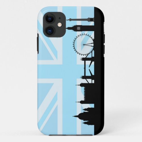 London Sites on Blue Union Jack Sky iPhone 11 Case