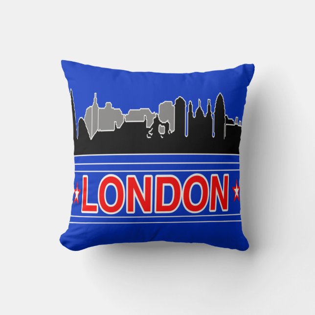 London Sky Line Throw Pillow (Front)