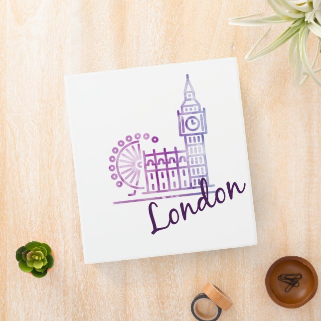 London Skyline 3-Ring Binder – Big Ben, London Eye (In Situ)