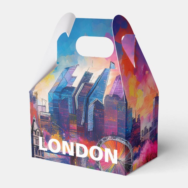 London Skyline Abstract Art Favor Boxes (Front Side)