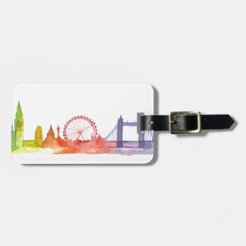 London skyline abstract art print luggage tag