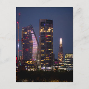 London Skyline at Night Holiday Postcard