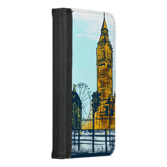 London Skyline Big Ben Graphic   iPhone Wallet Case (Right)