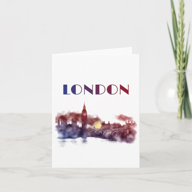 London Skyline Big Ben Travel England Wanderlust Card (Front)