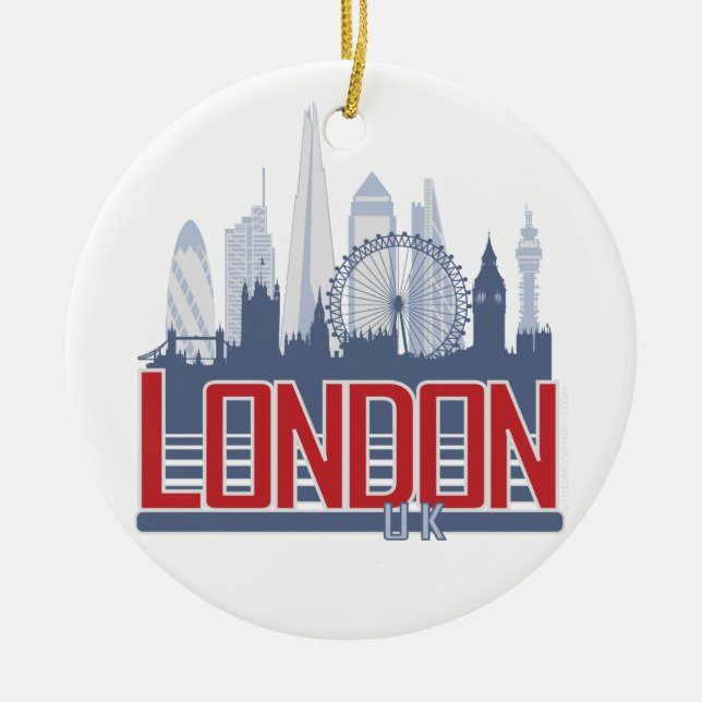 London Skyline Ceramic Ornament (Front)