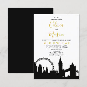 London Skyline Cityscape Wedding Invitation